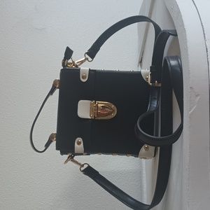 Cute black and cream crossbody purse
